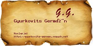 Gyurkovits Germán névjegykártya